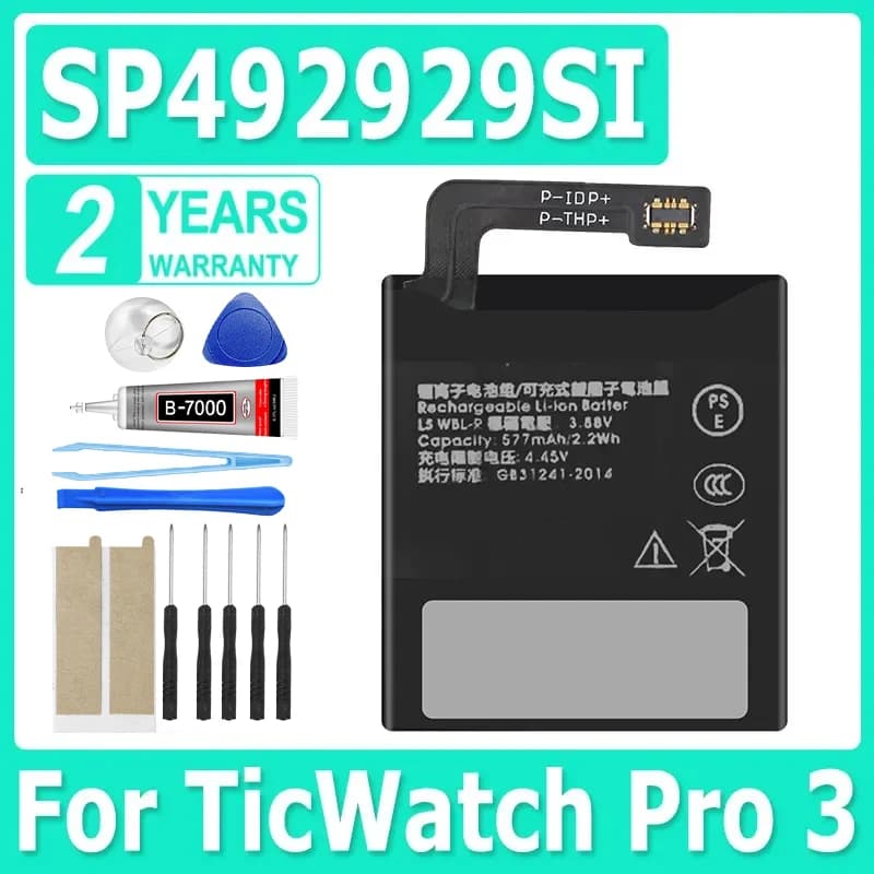 NUOVA Batteria per TicWatch Pro 3 batteria GPS Wear OS Smartwatch 3.88V 577mAh SP 492929 SI WH11013 + Strumento