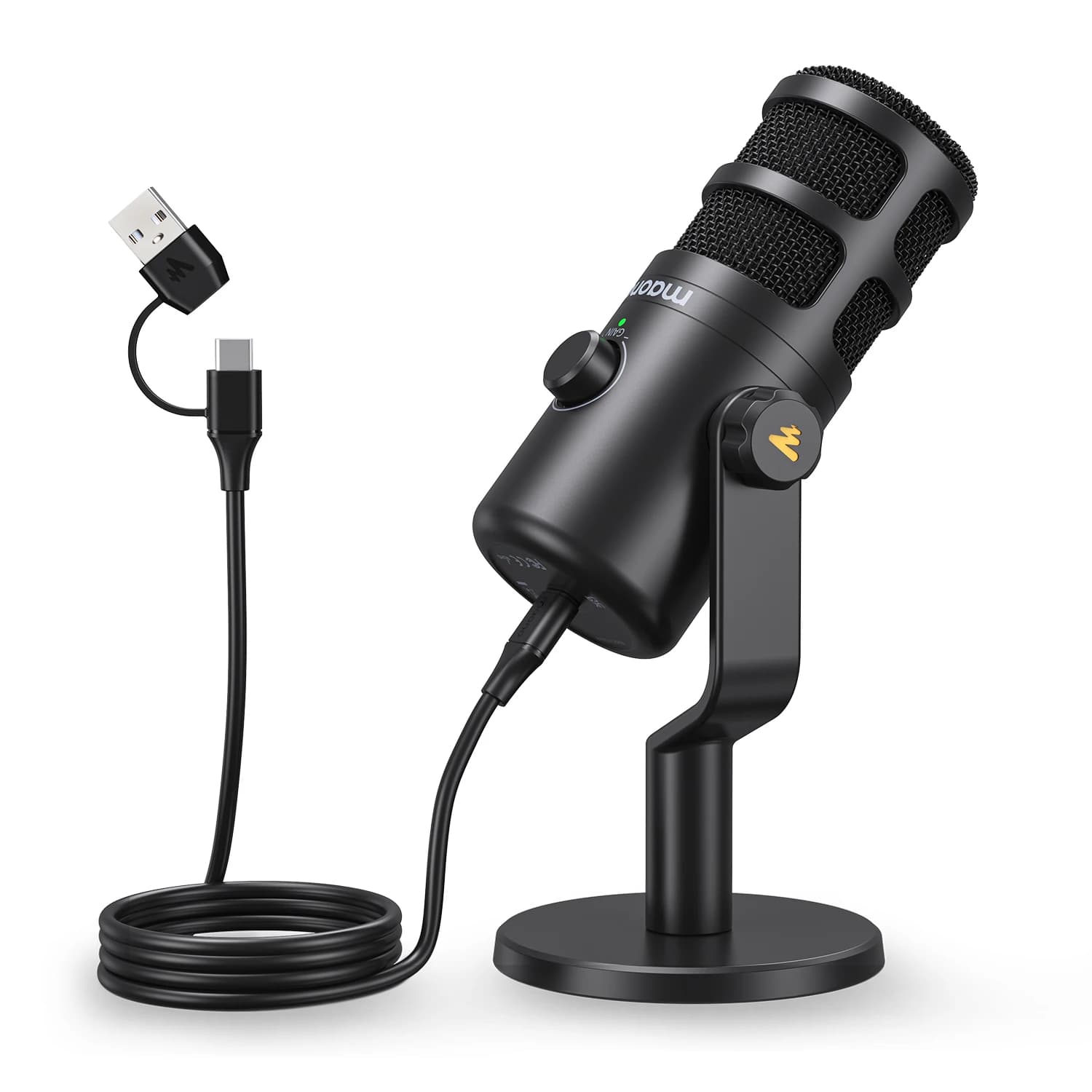 Maono PD100U USB Dynamic Microphone Podcasting Broadcast Live Streaming Voice Over Gaming Online Chatting Metal