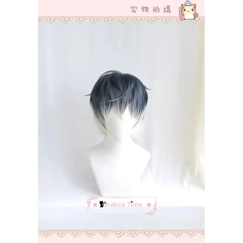 Idolish7 Re:vale Momo Cosplay Synthetic Heat Resistant Short Black Nuts for Halloween costume x;2'c,5.b;7'
