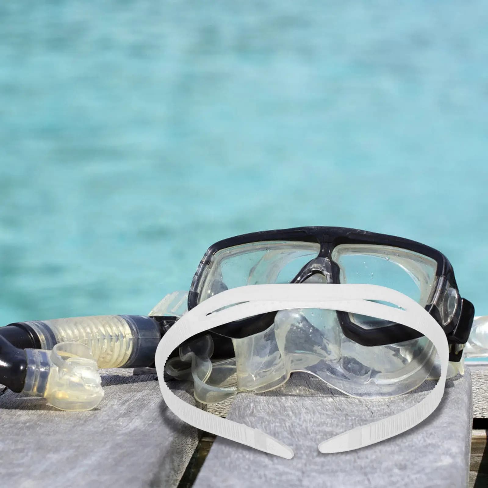 2 Pezzi Cinghie Regolabili in Silicone per Maschera Subacquea, Ricambio Comodo per Occhialini da Nuoto e Sub, Cinghia per Occhiali da Nuoto per Adulti