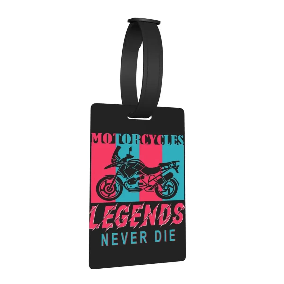 Le leggende Never Die Modello motociclistico Etichette per bagagli da club Valigia da viaggio Etichetta per imbarco per bagagli carina Porta etichette ID Nome Indirizzo