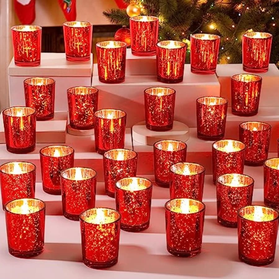 50 Pezzi Portacandele Votivi in Vetro, Portacandele Tealight, Centrotavola per Matrimoni, Decorazioni per Casa e Compleanni
