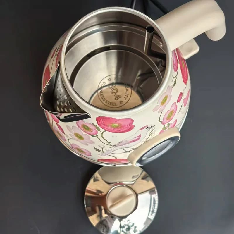 1.7L Retro Electrc Kettle With Temperature Display Boiling Kettle Auto Power Off 304 stainless Steel Teapot Kitchen Tools 1850W