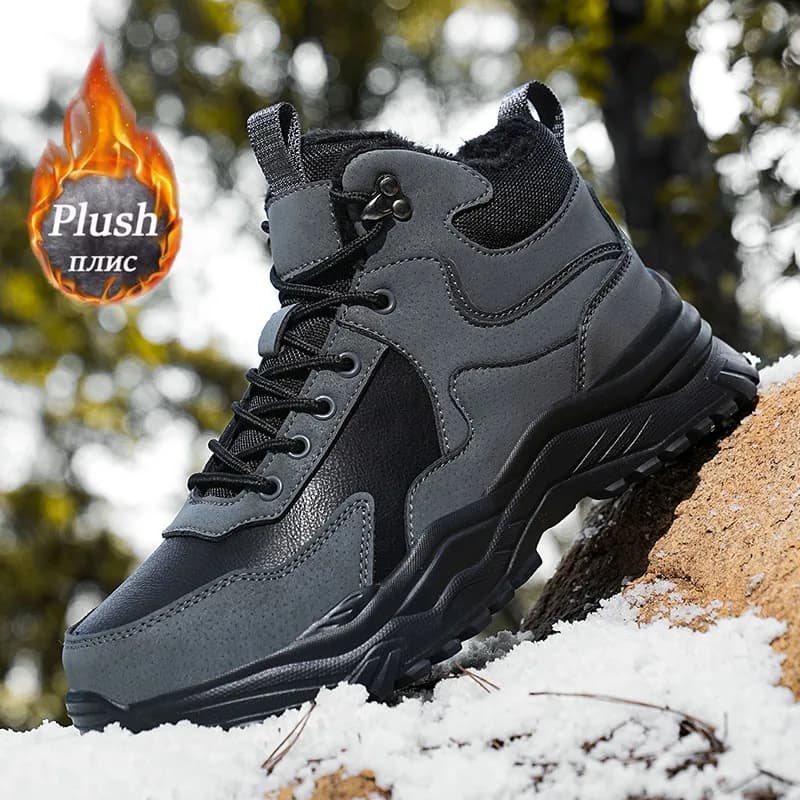 Stivali da neve da uomo Scarpe da trekking Scarpe da arrampicata casual calde impermeabili Scarpe da ginnastica da uomo resistenti all'usura Stivali di cotone Stivali da uomo