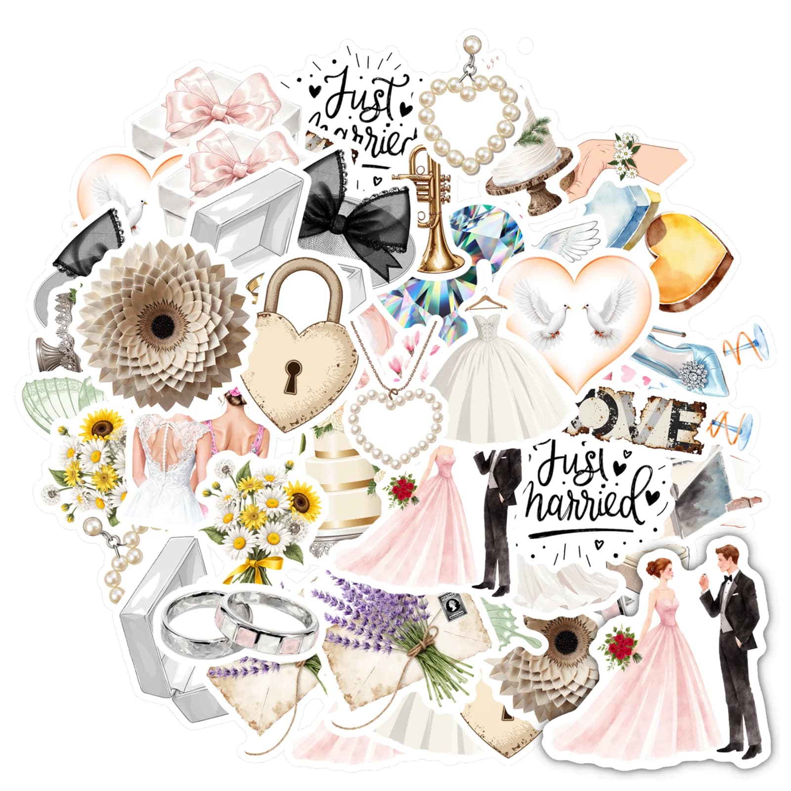 35 pezzi adesivi per matrimoni romantici adesivi romantici adorabili adesivi per matrimoni per chitarra fai da te skateboard laptop bagagli fai da te