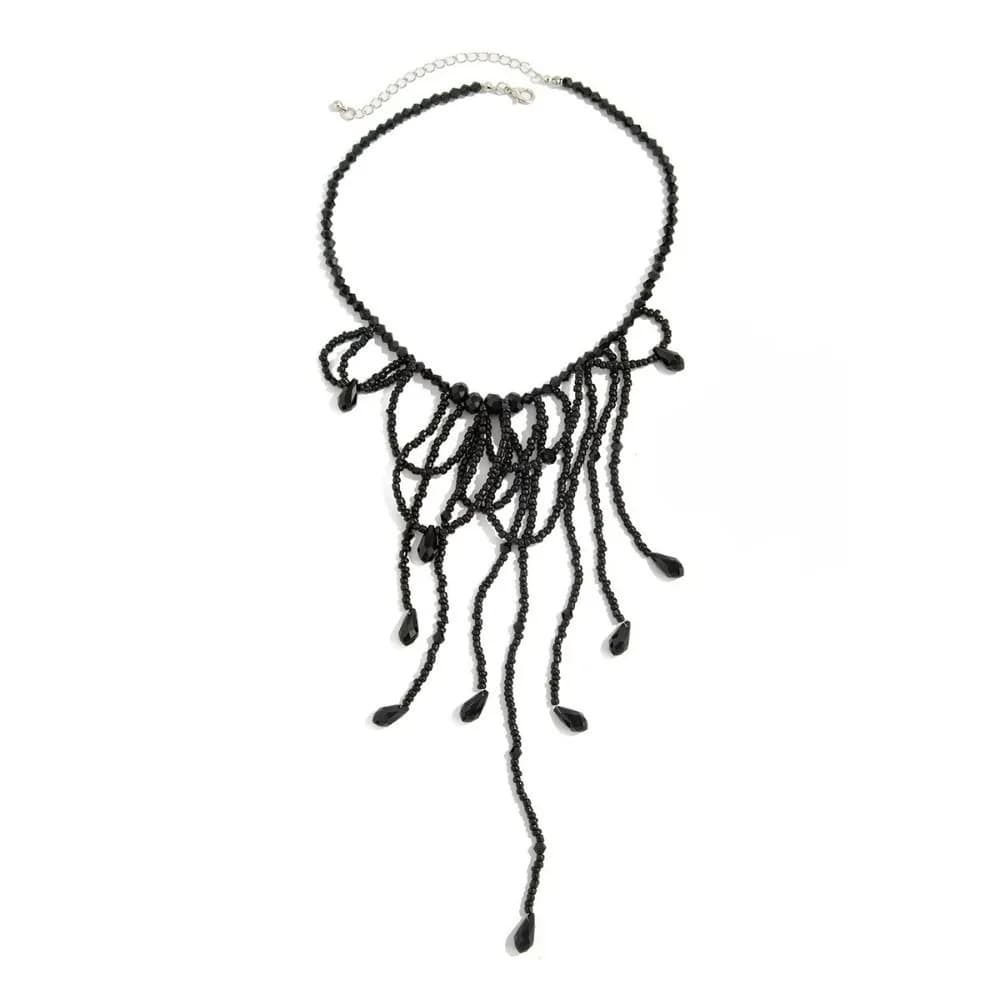 Punk Multilayer Blood Drop Necklace Red Imitation Pearl Halloween Choker Exaggerated Beads Gothic Jewelry Party