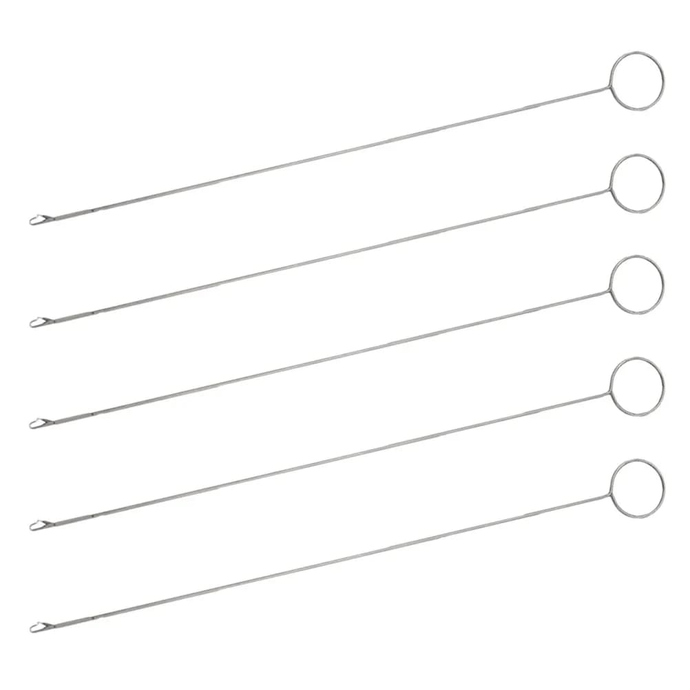 Set di 5 Ganci per Abbigliamento in Acciaio Inox, Infilacordoncini, Ago da Cucito Lungo, Strumento per Riparazione Fai-da-Te di Giacche e Pantaloni