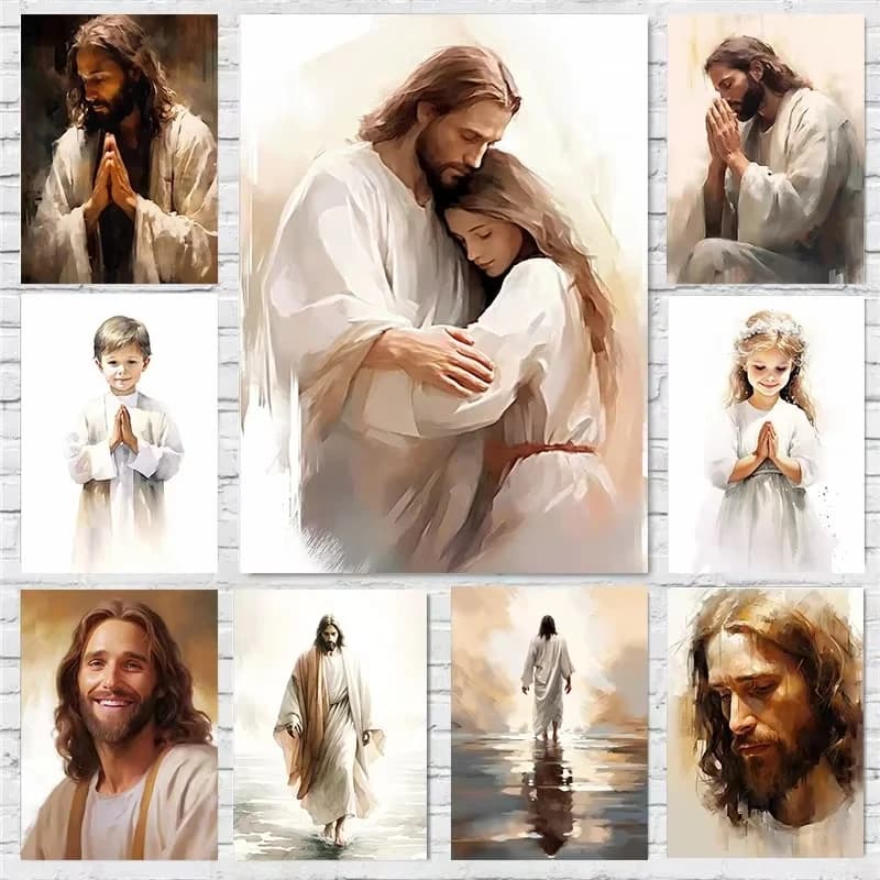 Acrylic Paint By Numbers Jesus Christ Painting By Numbers on Canvas Coloring By Number for Adults Paint Digital Art