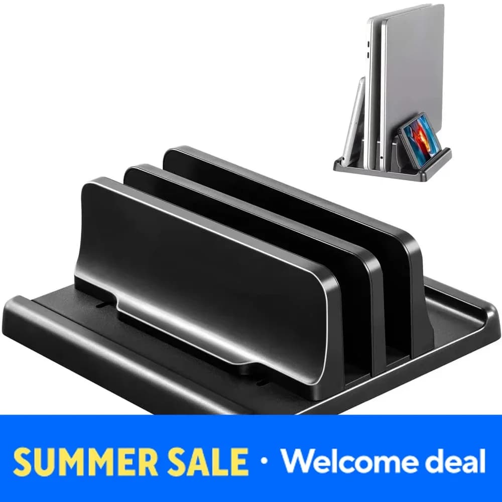 Adjustable 4 In 1 Office Laptop Stand Vertical Save Desktop Space Easy To Place Computer Accessories Scalable Width Office Des