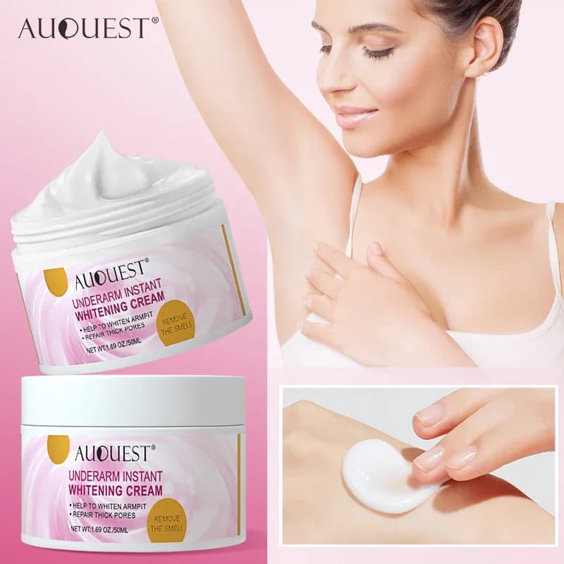 AUQUEST Crema Sbiancante Per La Pelle Ascelle Ascelle Ginocchio Crema Per Macchie Scure Per Parti Private Cura Della Pelle Rimuovere La Melanina Bellezza Salute 50ml