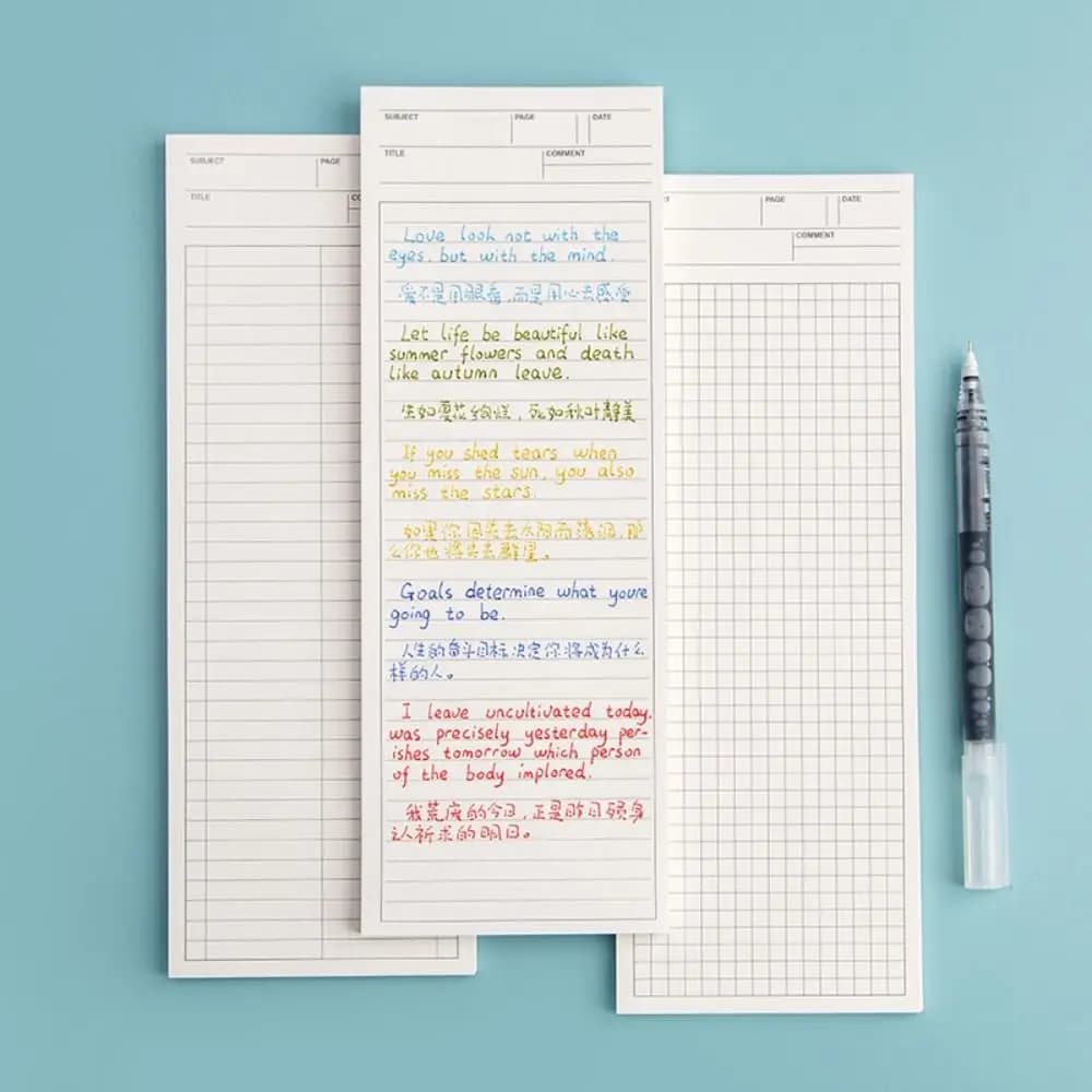 Semplice blocco Note lungo Non appiccicoso 50 fogli di cancelleria Memo Pad Note Paper Gift