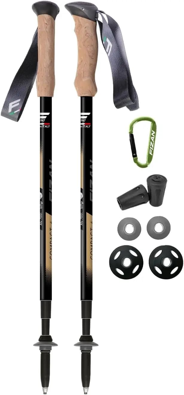 Bastoncini da Trekking Ultraleggeri 6.0 oz, Regolabili 19.3-49.2 pollici, Bastoni da Passeggio Pieghevoli in Alluminio con Impugnature in EVA