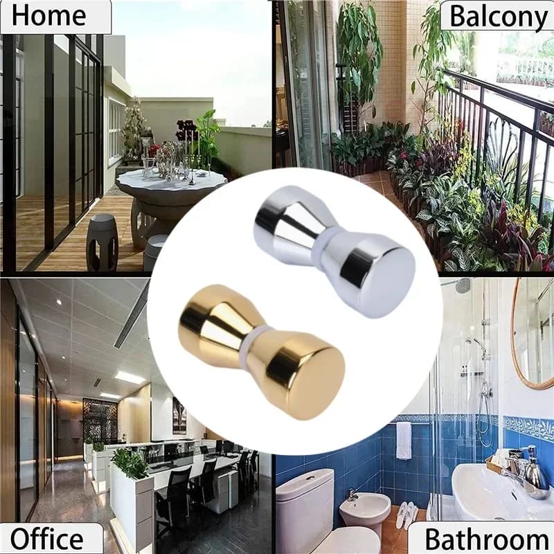 Maniglia per porta in vetro per doccia da 2 pezzi, manopola per porte scorrevoli per doccia, hardware per tirare su un solo lato per accessori da bagno