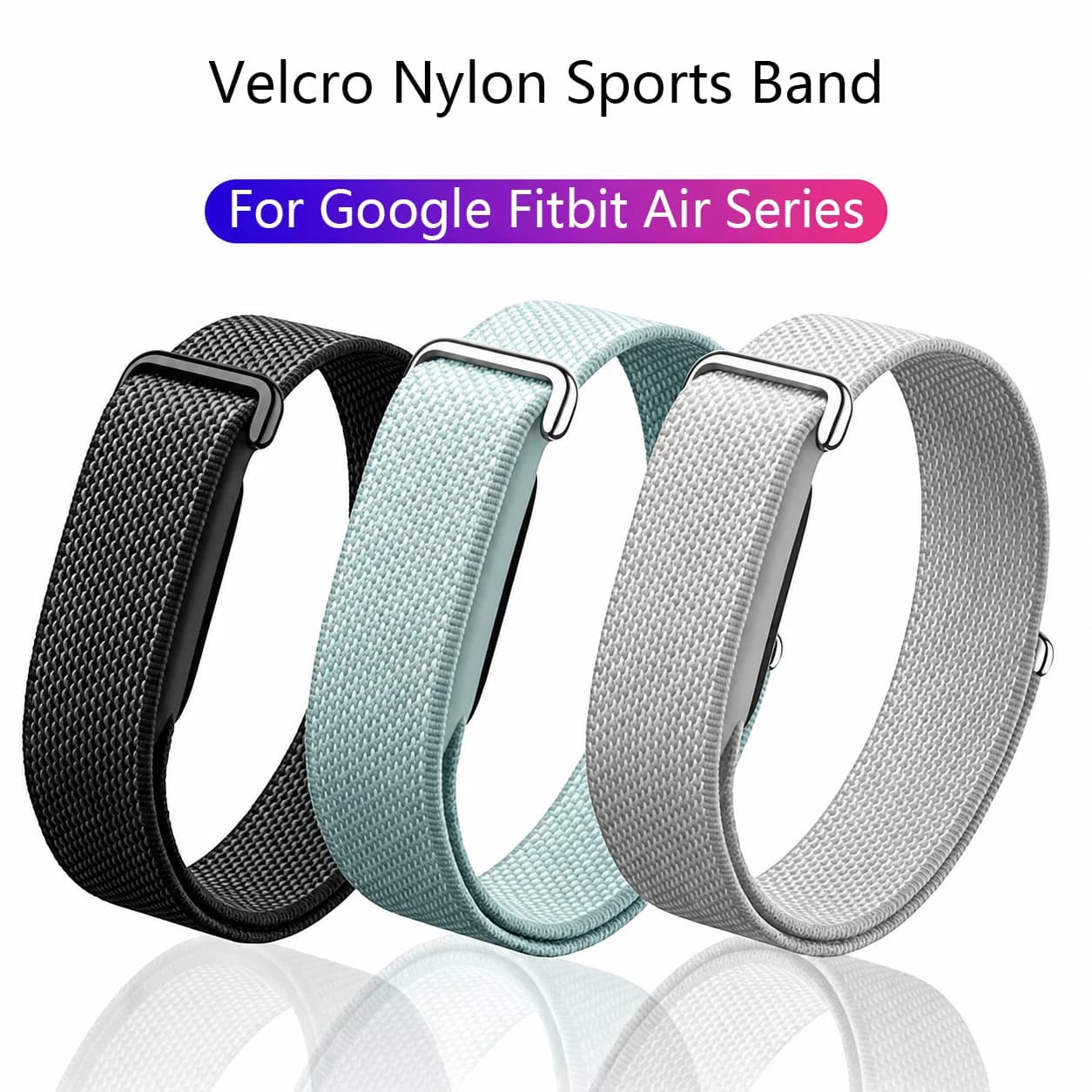 Cheap Fashion Nylon Loop Strap for Fitbit Air Multi-color Optional Adjustable Sport Woven Wristband Soft Replacement Band Unisex