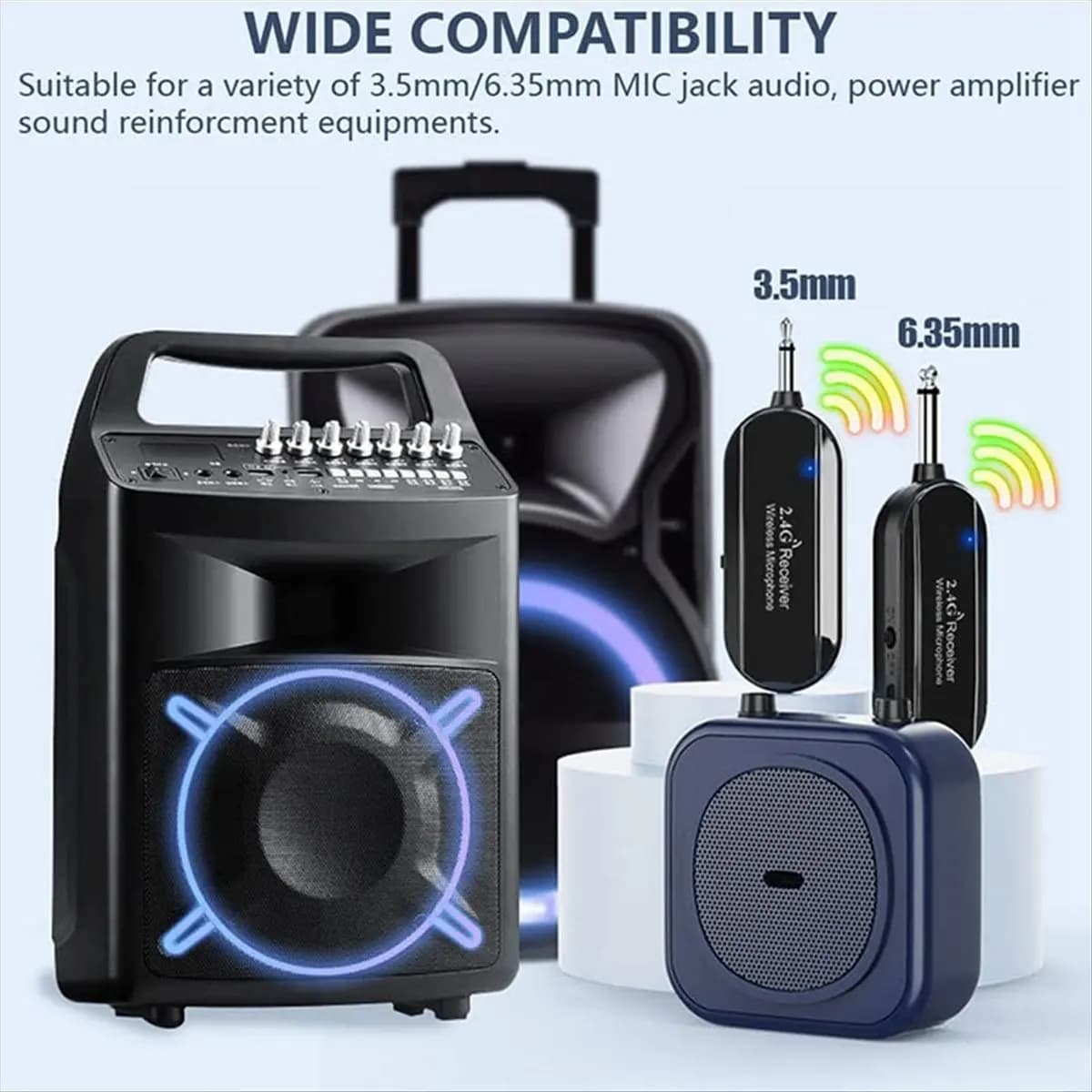 ABME professionale auricolare wireless microfono trasmettitore microfono per sistema radio vocale chitarra insegnamento giochi fitness