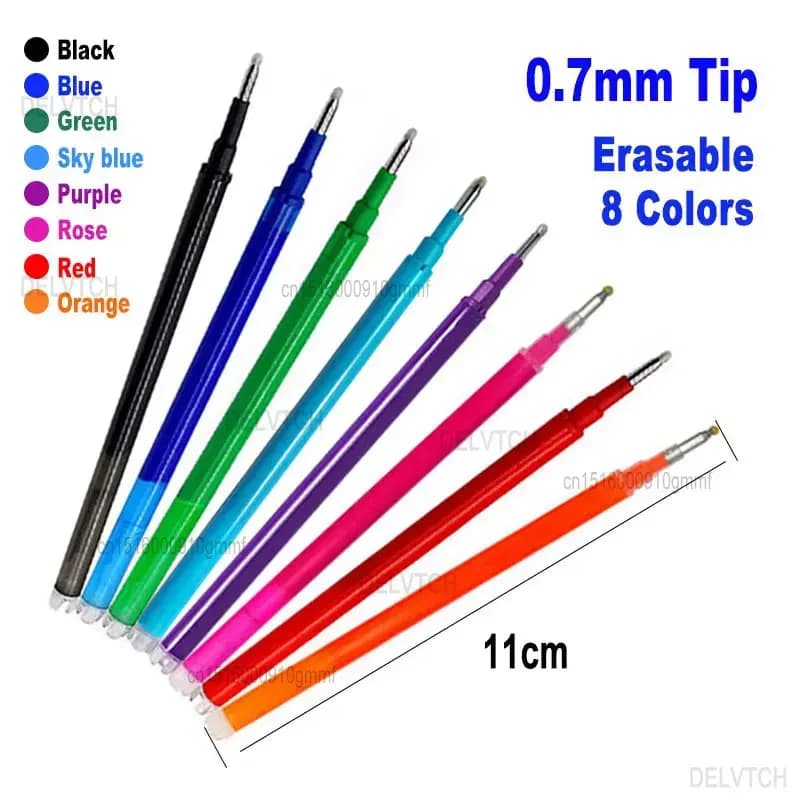 8 Pz/set 0.7mm Penna Gel Cancellabile Ricarica Blu Nero 8 Colori Asta di Inchiostro Punta Della Proiettile Ufficio Scuola di Scrittura di Cancelleria Maniglia Lavabile
