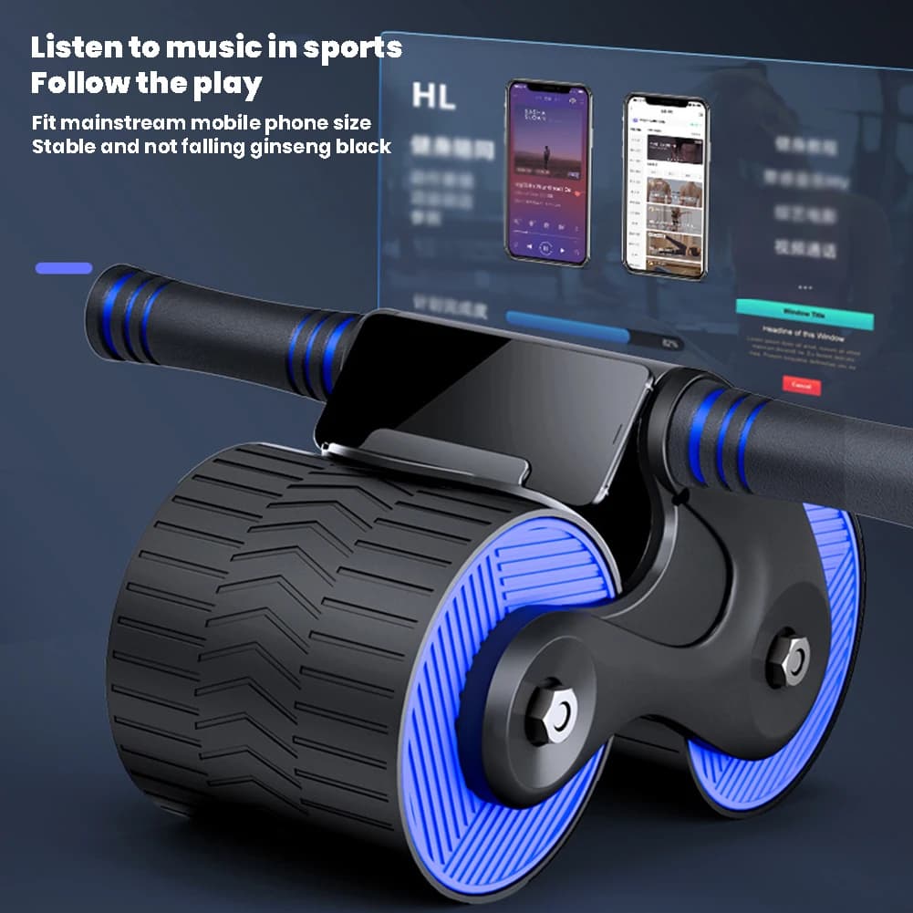 ESERCIZIO ADOMINALE ESERIZIO DESITION DUPPAI Wheel Double Fitness Automatic Wheel Anti-slip for bodybuilding training