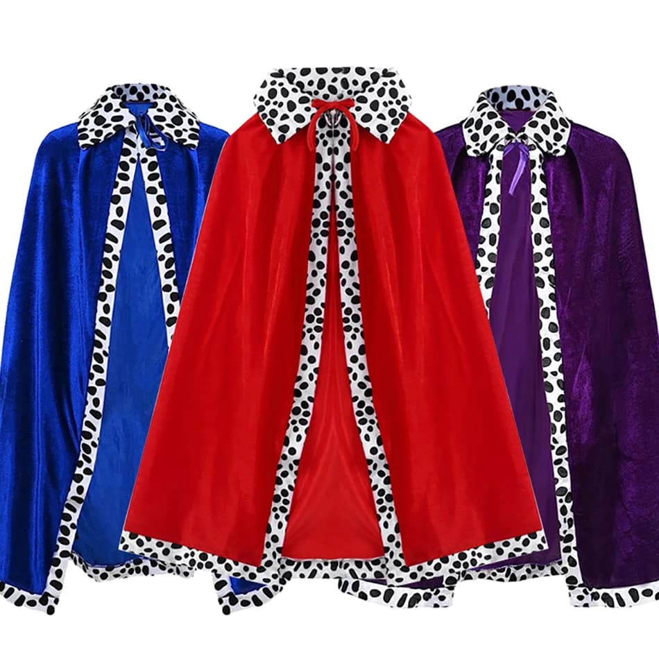 Kids Halloween Cosplay King Prince Velvet Cloak Parent Child Activity Shawl Baby Christmas Birthday Party Performance Costume
