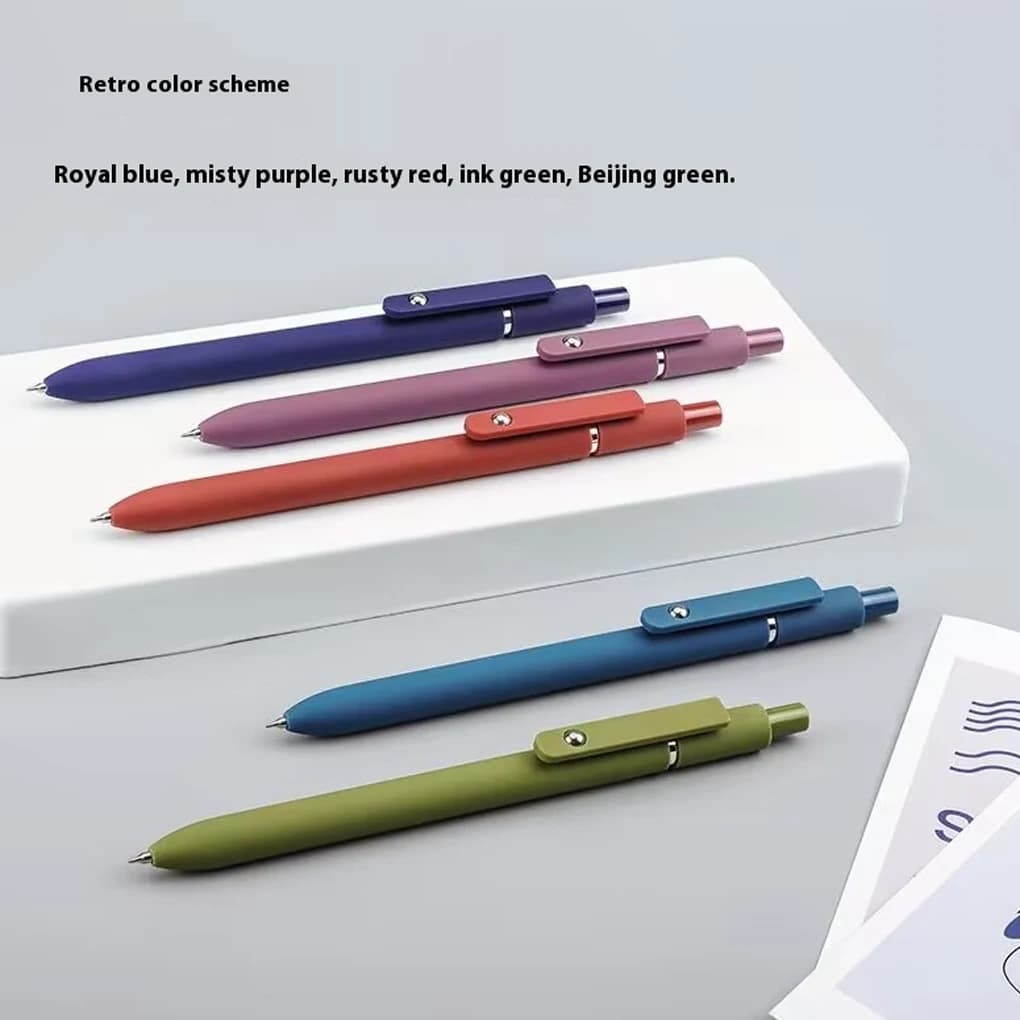 5 pezzi/set colori assortiti penne gel per scrittura liscia 5 pezzi penne a inchiostro a punta fine set carino materiale per ufficio e scuola 0,5 mm