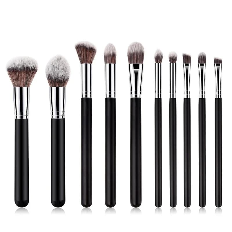 10 pieces/set handle black brushes for make-up powder shade background fad mixing brush for make-up beauty cosmetic tool