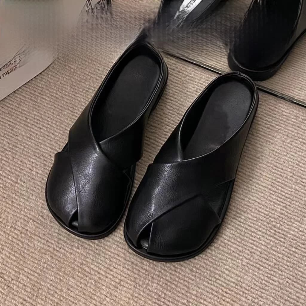 Sandali Estivi Trendy da Donna con Fondo Piatto, Slip-On, in PVC Impermeabile, con Plateau e Tacco Basso, Stile Dolce per Uso Quotidiano