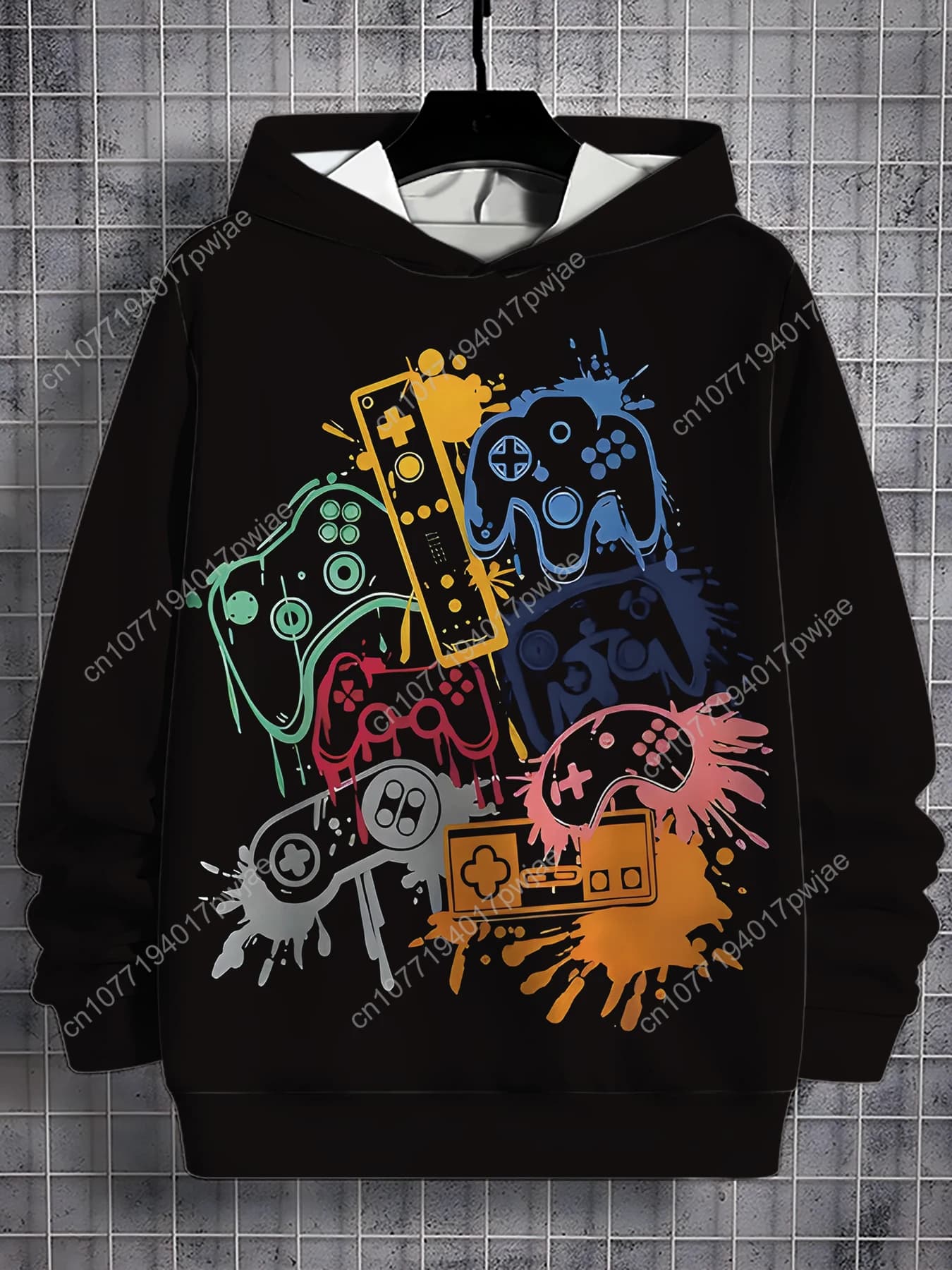 Men's hoodie sweatshirt, hoodie pullover with geometric pattern with dynamic digital print funny 3D warm winter spring/autumn casual Sw