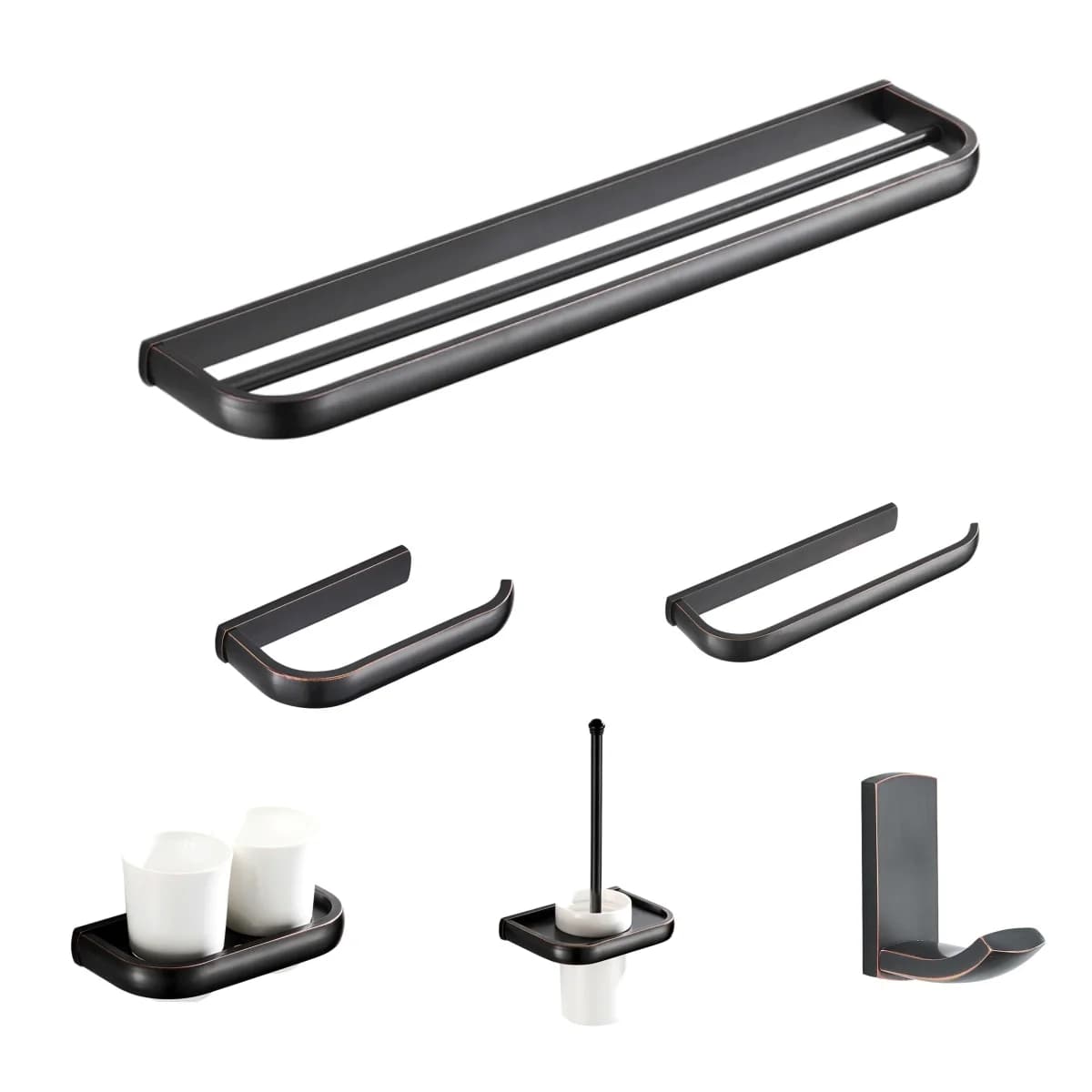 Wall Mounted Black Towel Holder Toilet Paper Holder Bathroom Hardware Set