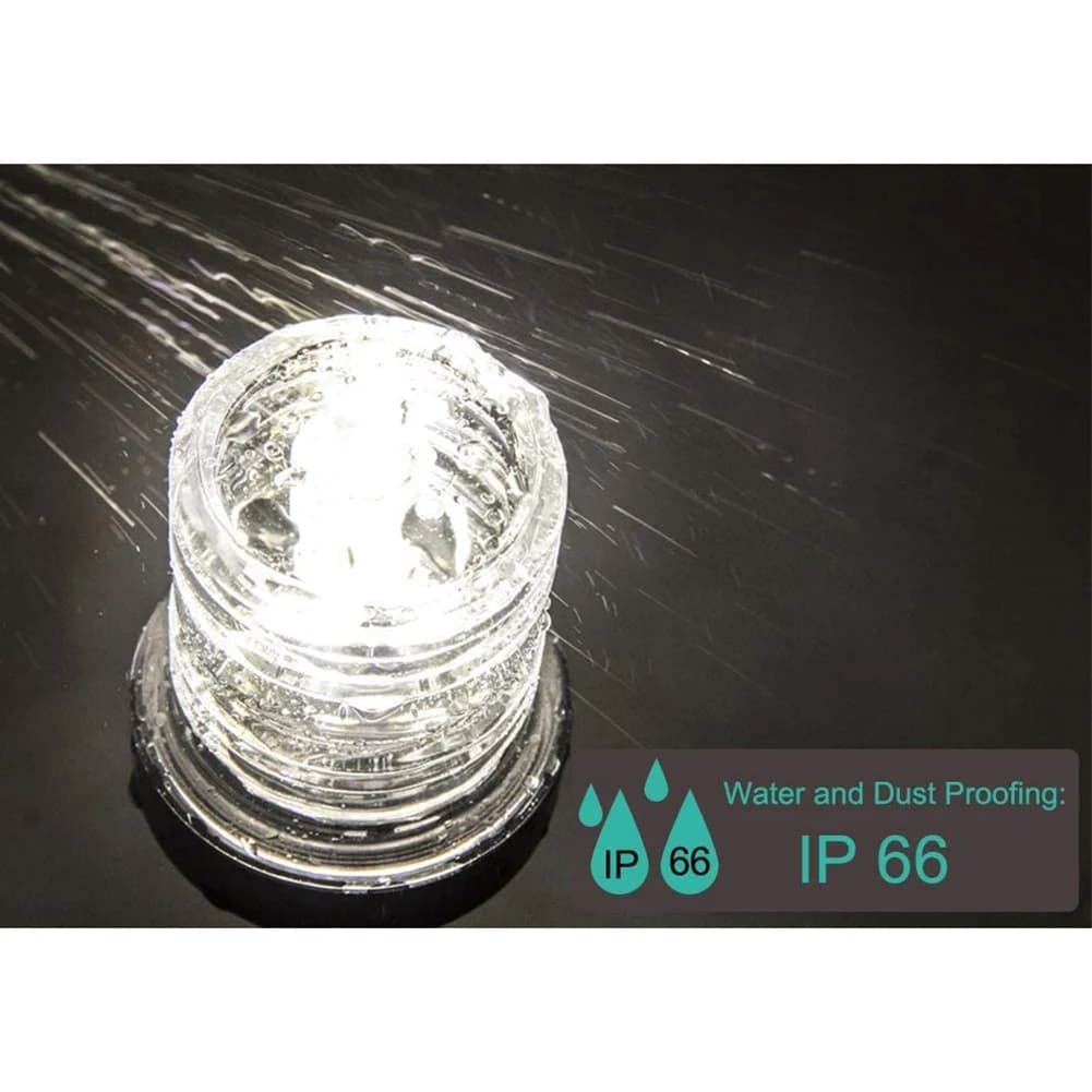 Lampada di navigazione a LED pieghevole da 8 pollici Lampada di segnalazione a vela da 360 gradi per luce di ancoraggio di poppa per barche e yacht-T48C