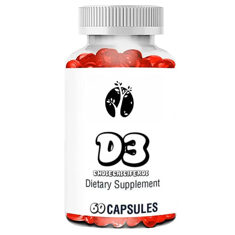 Capsules of Vitamin D3, Natural Supplements - Without Products Lattiero-Caseari, Fish, Glutine, Arachidi, Molluschi and Soia, 60 Capsules