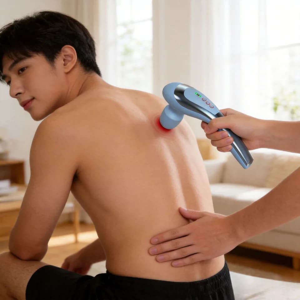 Neck Shoulder Massager Handheld Wand Powerful Vibration Deep Tissue Back Waist Muscle Relaxation Pain Relief Massage Fascia Gun