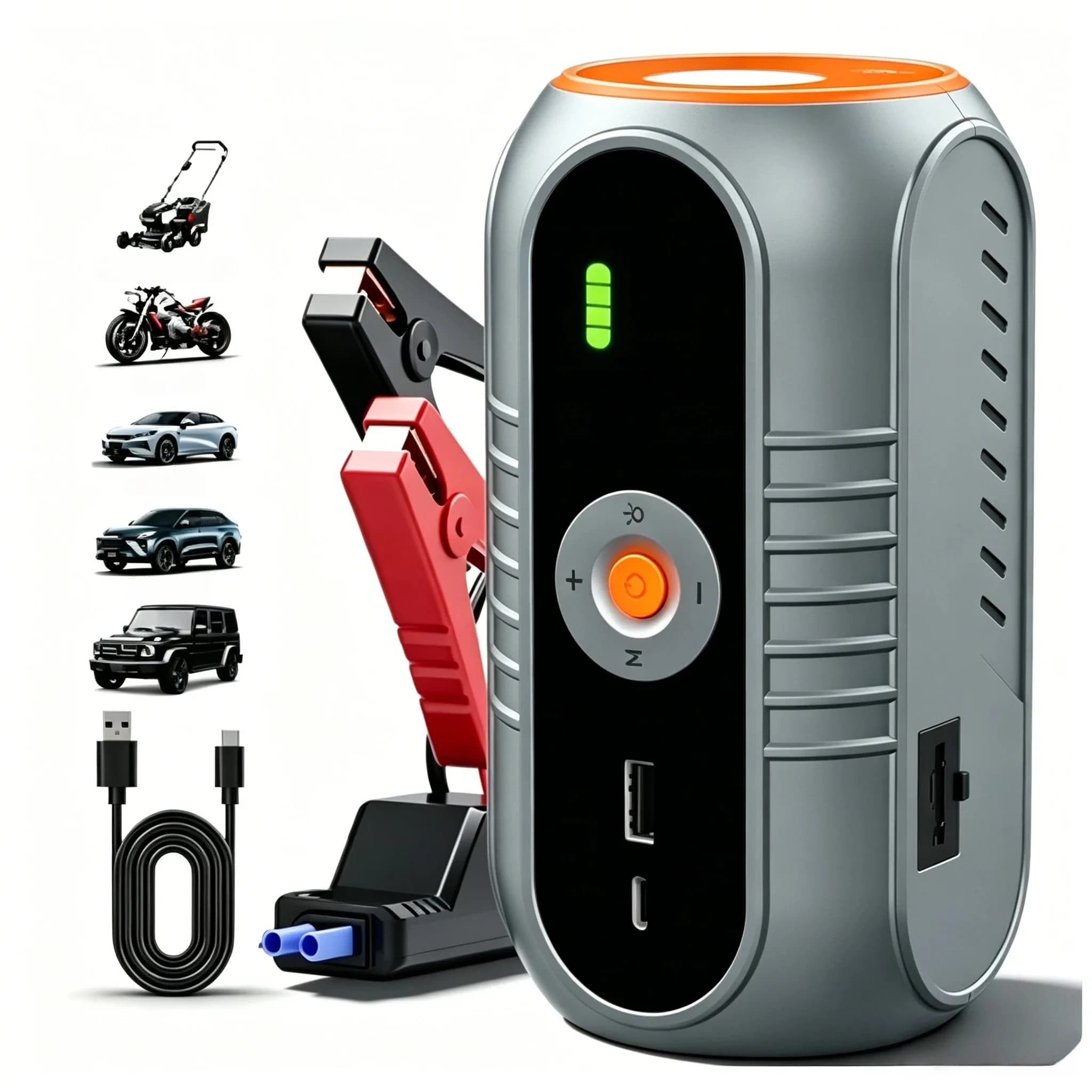 Emergency Screwdriver with Air Compressor 3500A Emergency Starter Air Pump 150PSI Multi-functional Tyre Inflator Car Power Bank Lighting