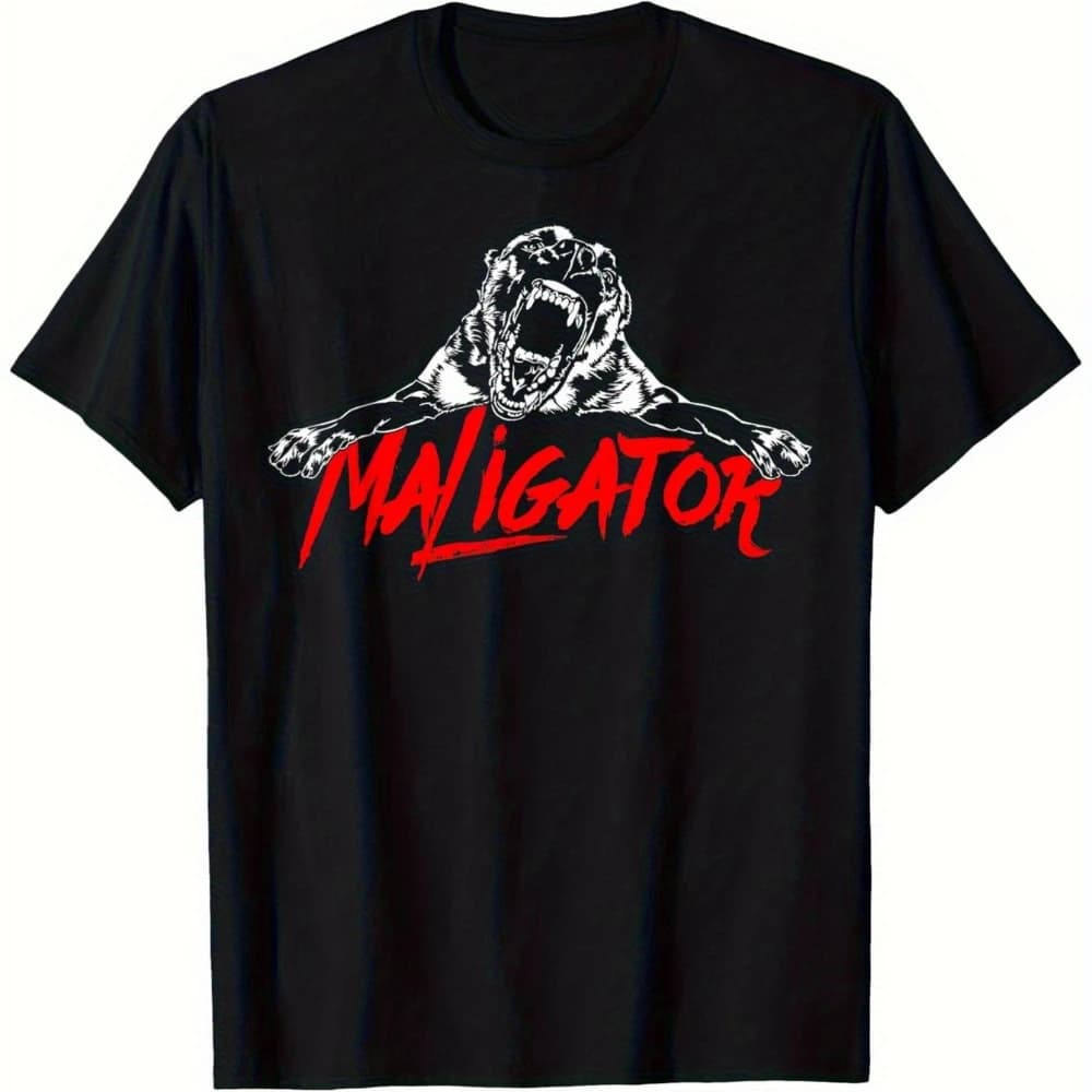 Maglietta grafica Maligator Belgian Malinois, maglietta traspirante al 100% con un accattivante design MALIGATOR, t-shirt da uomo per l'estate