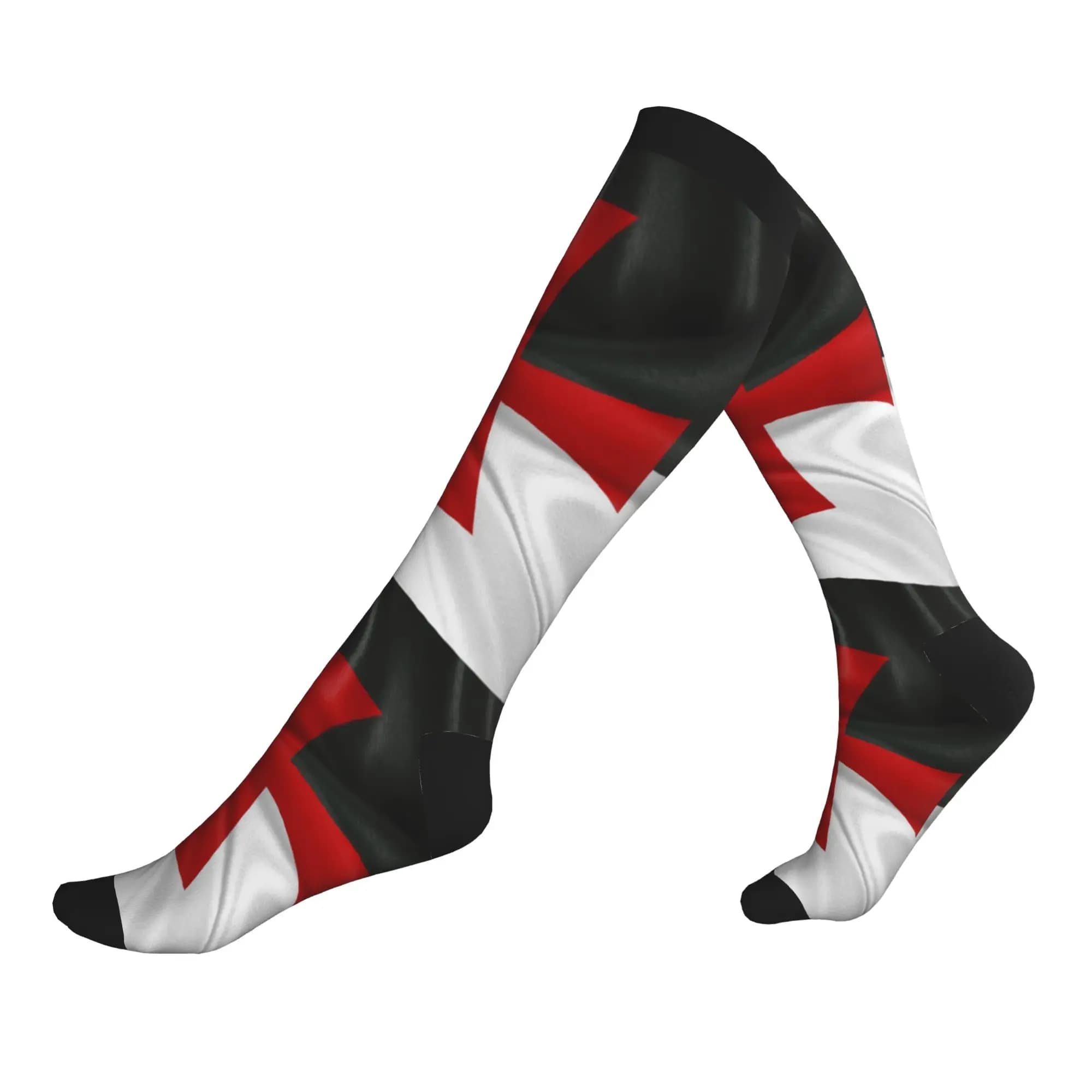 Flag of Knights Templar Men Women Sports Compression Socks Unisex Funny 3D Print Medieval Crusades Cross Dress Socks