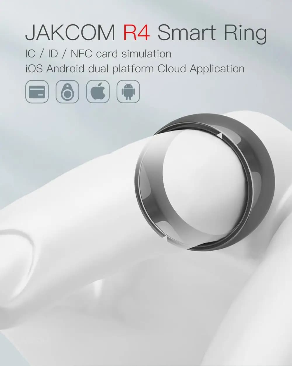 Anello di archiviazione della scheda di accesso JAKCOM R4 Anelli per dito intelligenti NFC ID IC per Android IOS Accessori per il controllo degli accessi di sicurezza intelligente