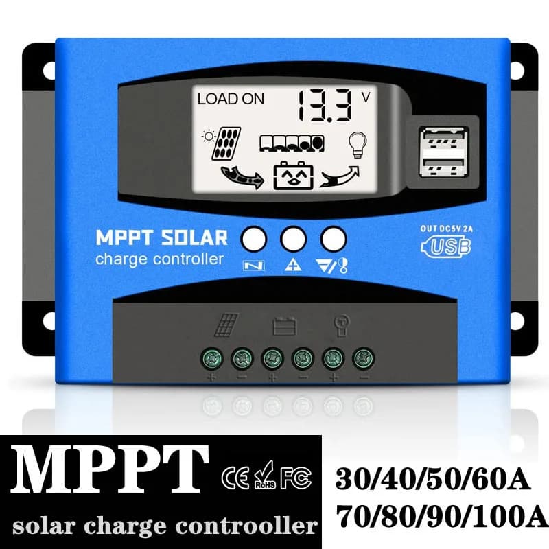 Regolatore di carica solare MPPT 100A 12v/24v corrente messa a fuoco automatica ricarica Display LCD regolatore del caricatore della scheda della batteria dell'auto con carico
