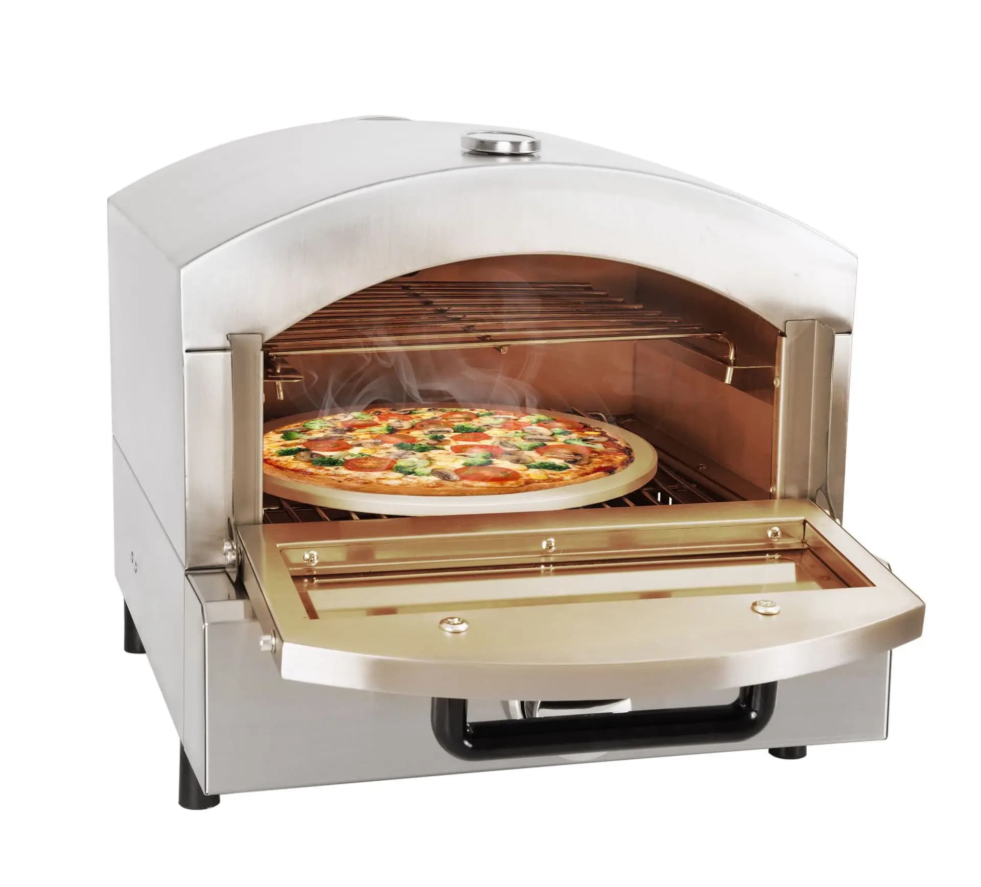 Forno elettrico per pizza per cuocere il pane e le torte Forni tostapane commerciali automatici per panini all'aperto con forno girarrosto in pietra