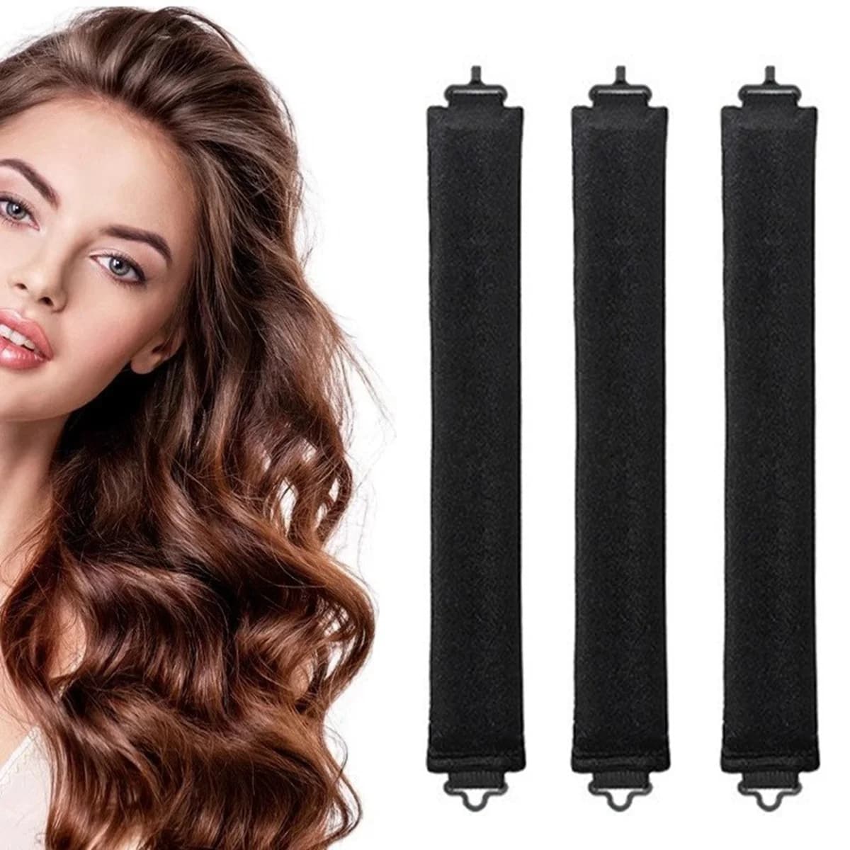 Set di 3 Bigodini in Schiuma Morbida per Donne, Arricciacapelli Senza Calore, Strumenti per Onde Notturne su Capelli Naturalmente Ondulati e per Volume
