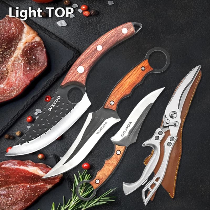 Coltello da macellaio forgiato a mano leggero Pelapatate in acciaio inossidabile Coltello multiuso Mannaia per carne Coltello per disossare per utensili da cucina