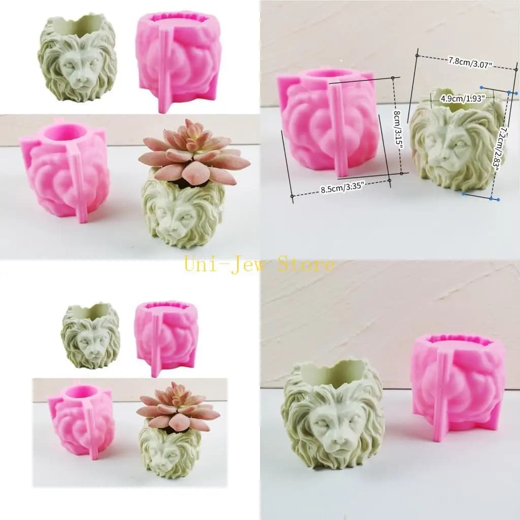 40 leone in leone silicone silicone stampo fai da te piatti fiori in calcestruzzo Vaso in gesso in gembra argilla a