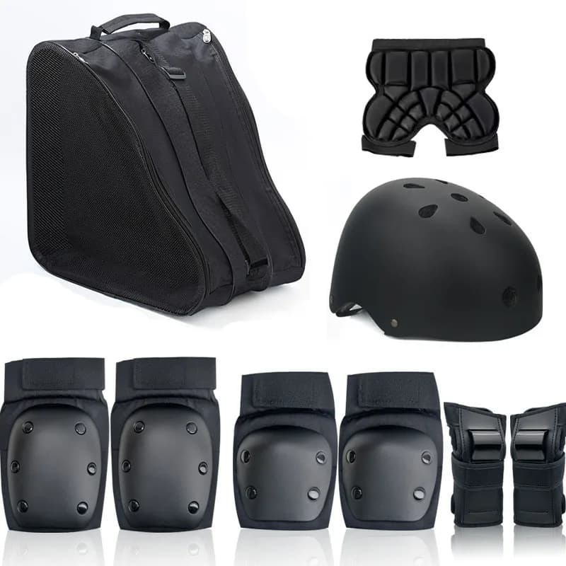Set di equipaggiamento protettivo per skateboard per adulti, bambini e adolescenti: casco, ginocchiere per tartarughe, gomitiere, palmi