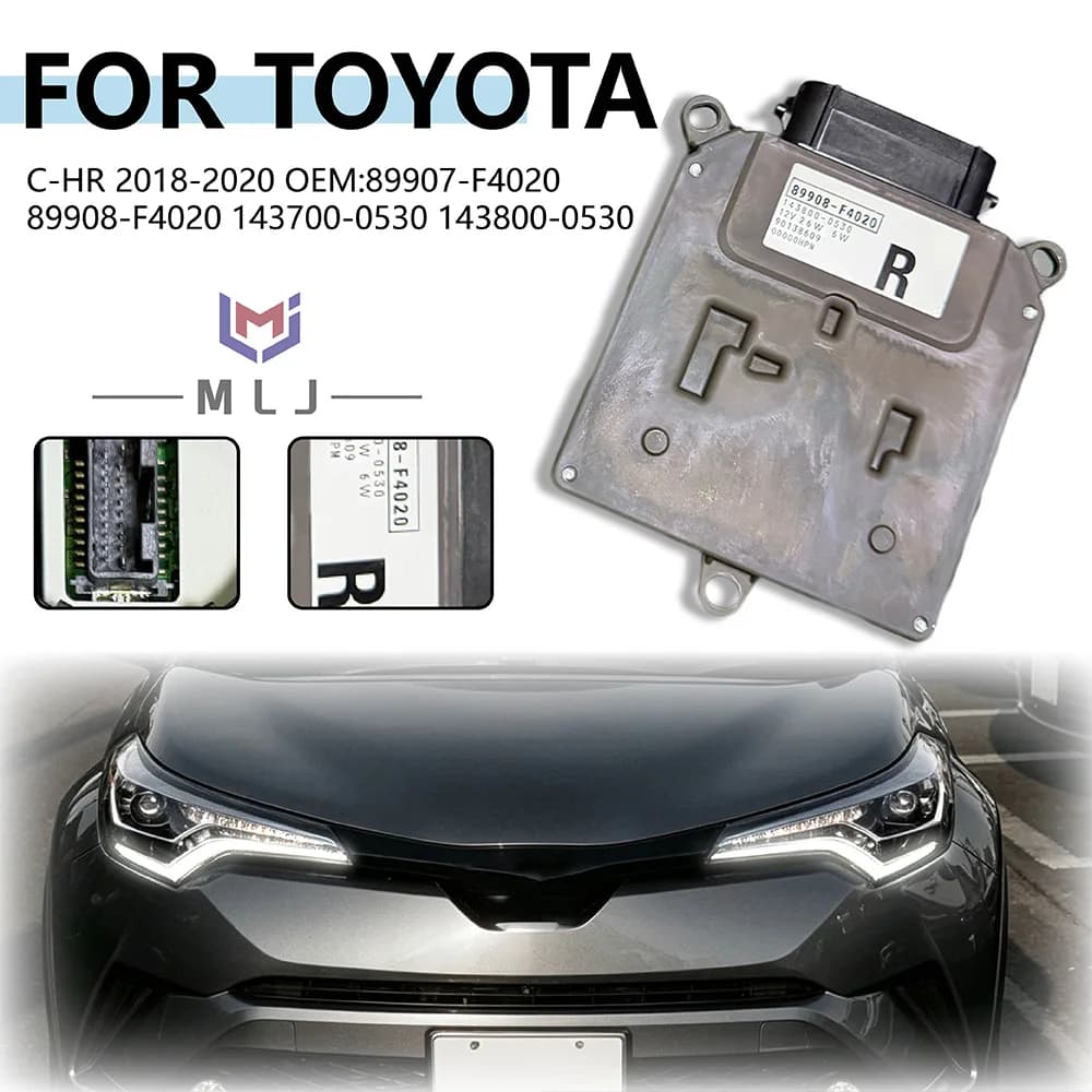For Toyota C-HR 2018-2020 Headlight LED Driver Control Unit Headlight DRL Module 89908-F4020 89907-F4020 143700-0530 143800-0530