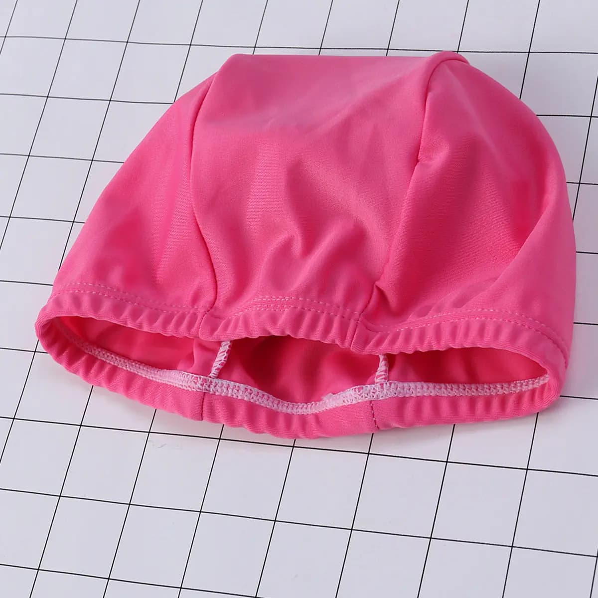 Cuffie da nuoto per adulti in tinta unita, tessuto in poliestere non impermeabile, elastico e confortevole, per uomo e donna, antiscivolo