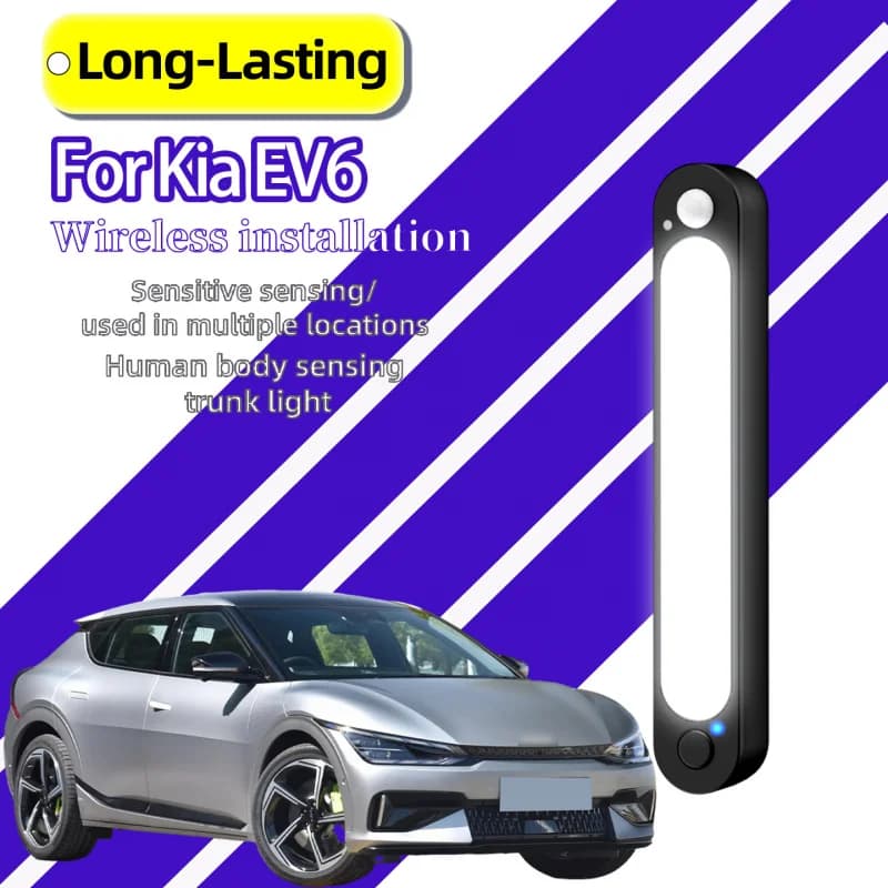 For Kia EV6 Pure Electric Car Trunk Light Magnetic Wireless Rechargeable Motion Sensor LED Rear Cargo Night Illumination Lamp