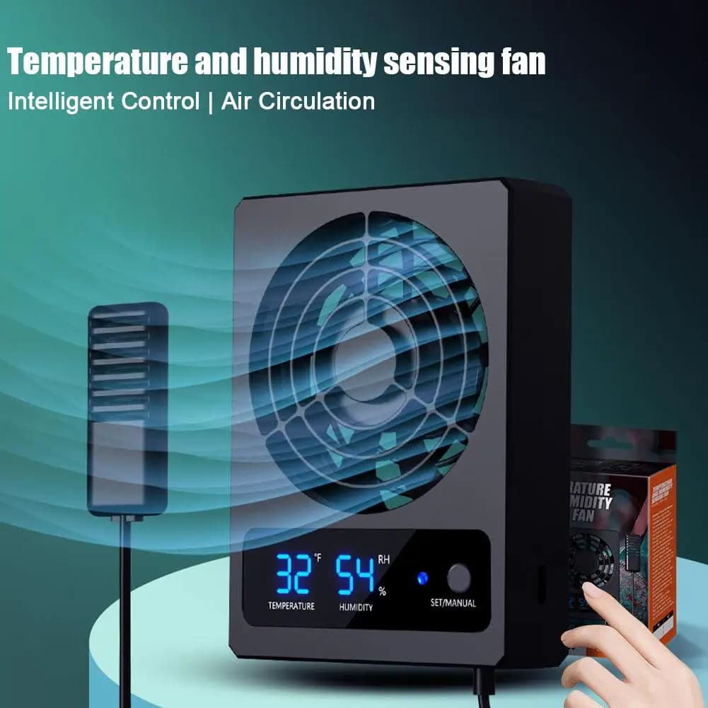 Ventola di raffreddamento intelligente per serbatoio rettile con ventola di ventilazione con Display a LED per anfibi rettili serpenti deumidificatore
