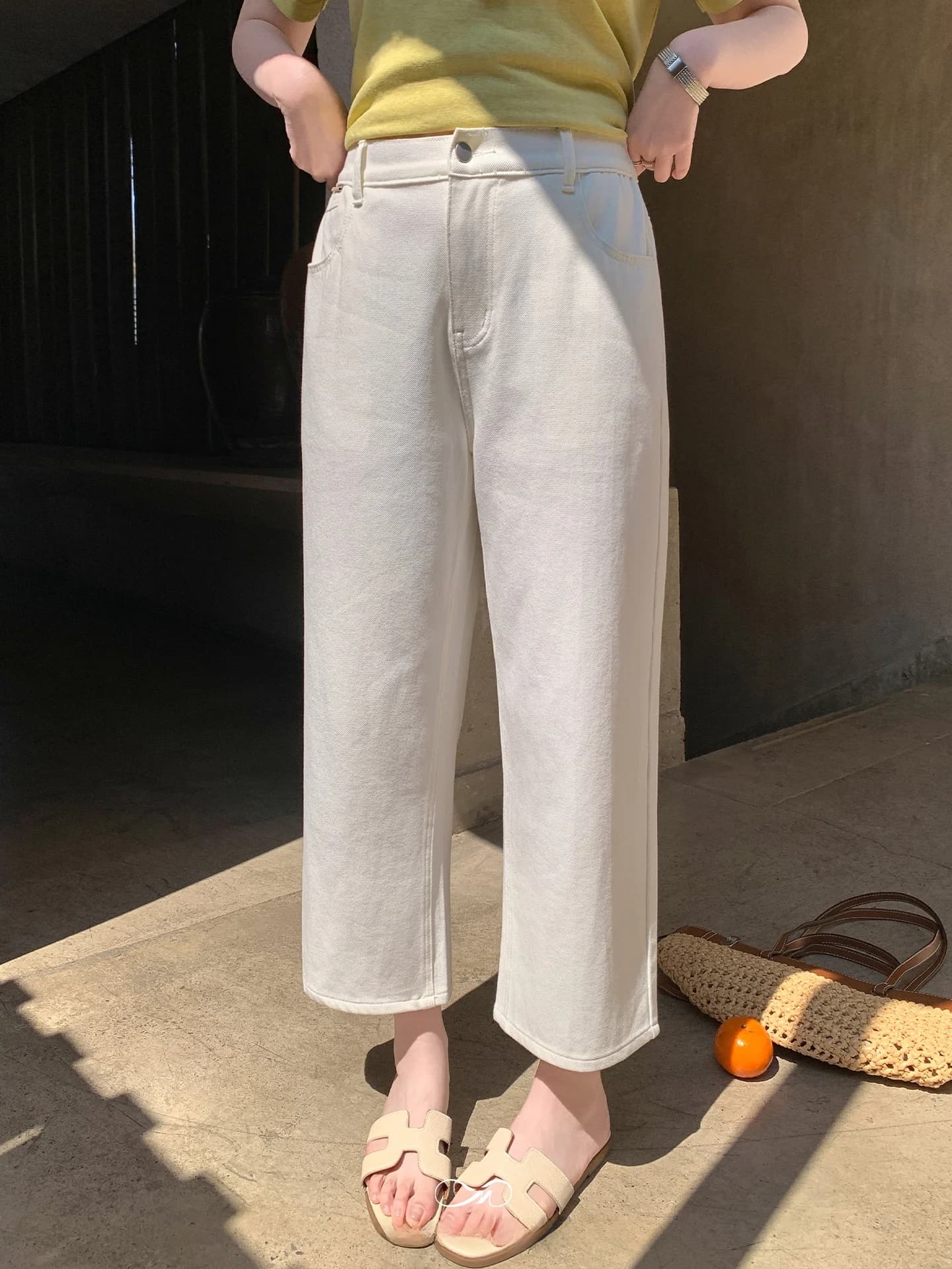 Nuovi arrivi: Jeans da donna taglie forti a vita alta, gamba dritta, lunghezza al polpaccio, casual, in cotone, poliestere, lyocell, viscosa ed elastan