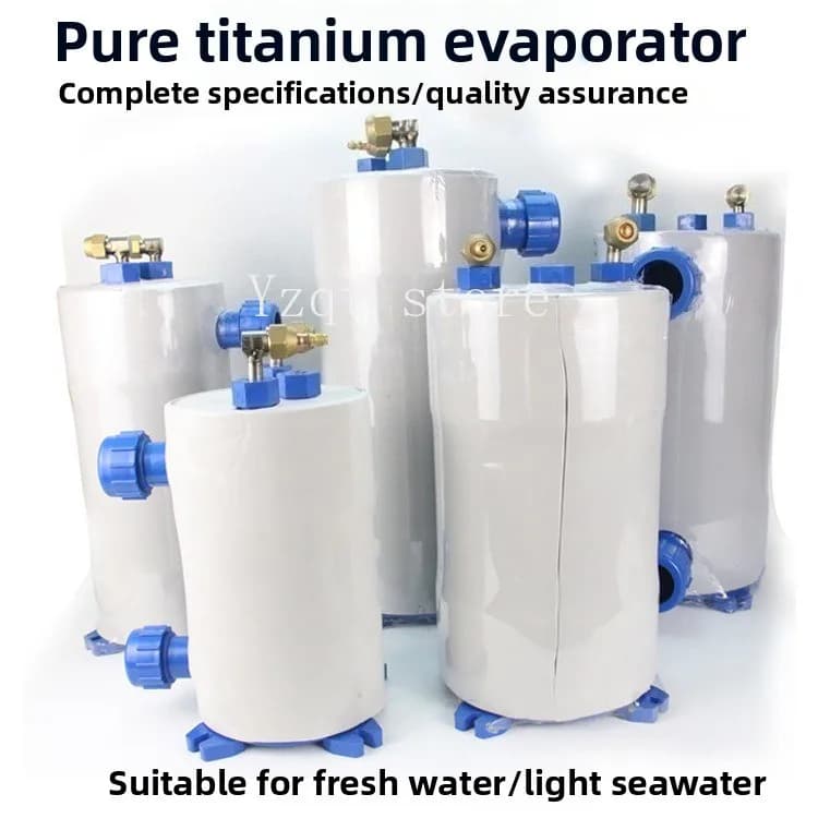 Evaporatore con tubo in titanio, refrigeratore per laghetto per pesci, refrigerazione, coltivazione di frutti di mare, scambiatore di calore con pistola in titanio 1HP 1.5HP 2 3P 5 cavalli