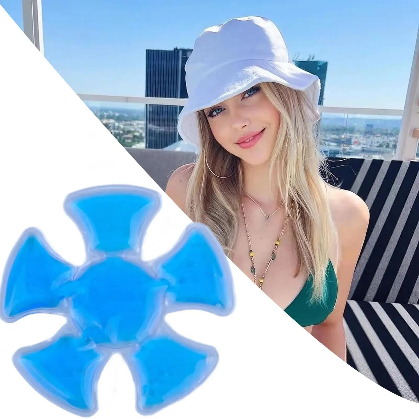 [Confezione di Gel Refrigerante] Confezione di Gel Refrigerante Riutilizzabile per Casco e Cappello - Sacchetto di Ghiaccio in PVC per Adulti, Cuscinetto Refrigerante Portatile per il Cervello, Durevole