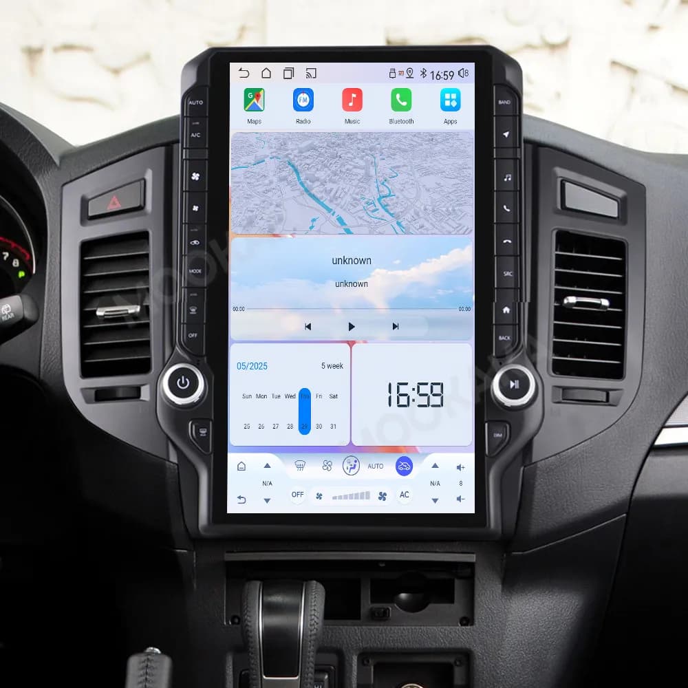 14.5 Inch Screen Android 15.0 8+256GB Qualcomm For Mitsubishi Pajero V97 2007 2008 - 2020 Tesla Style Car Radio Player Car GPS