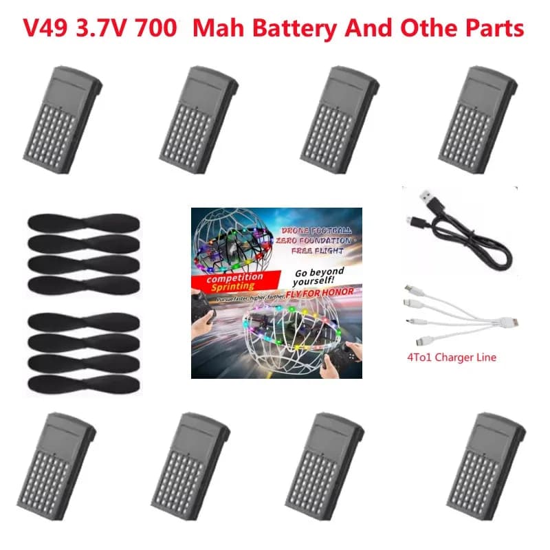 3.7V 700Mah USB Battery For 4DRC V49 Drone Accessories 4D-V49 Drone USB Battery Line 4DRC V49 RC Drone Toy Battery Original