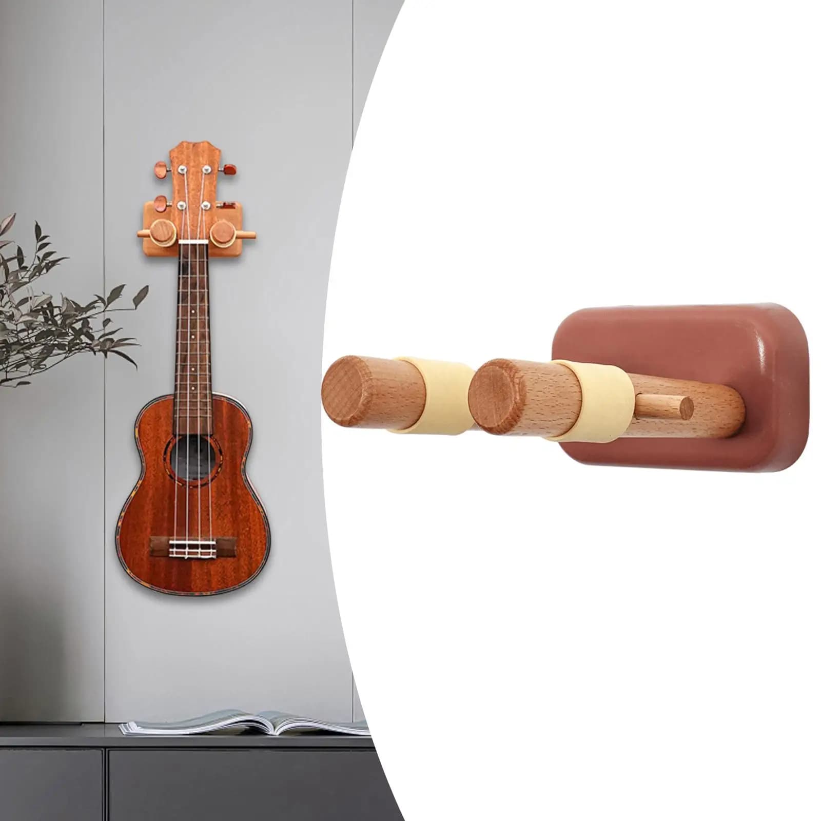 Guitar Wall Mount with Screws Hook Display Bracket Ukulele Hanger Guitar Holder for Ukulele Banjo Violin Home String Instruments
